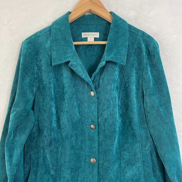 Christopher & Banks Turquoise Corduroy Western Jacket size large - Picture 3 of 10